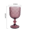 Axyaa Spiral Floral Embossed Goblet Set - 300ml Vintage Wine Glasses Cozy Collection
