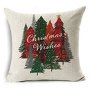Axyaa Cartoon Christmas Linen Pillowcase Decoration 45cm*45cm, Perfect Gift for Home