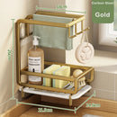 Axyaa Kitchen Dishcloth Holder Drying Hanger with Drain Pan - Sink Rack