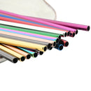Axyaa Stainless Steel Drinking Straws Set with Cleaning Brush