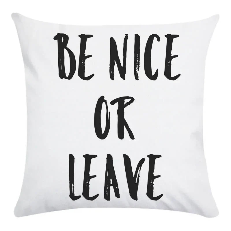 Axyaa Beauty Life Place Love Polyester Cushion Cover Decorative Pillow Case