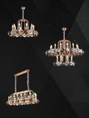 Axyaa Crystal Chandelier: European Luxury Lighting Fixture for Living Room and Restaurant