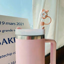 Axyaa Silicone Straw Toppers for Stanley Cup 40 oz Tumbler - Leak-Proof Dust Cover
