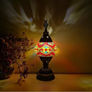 Axyaa Vintage Mosaic Table Lamp - USB Rechargeable Handcrafted Glass Night Light
