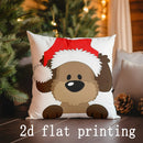 Axyaa Christmas Animal Pattern Pillowcase for Sofa, Bedroom, Car - Rectangular Cushion Cover