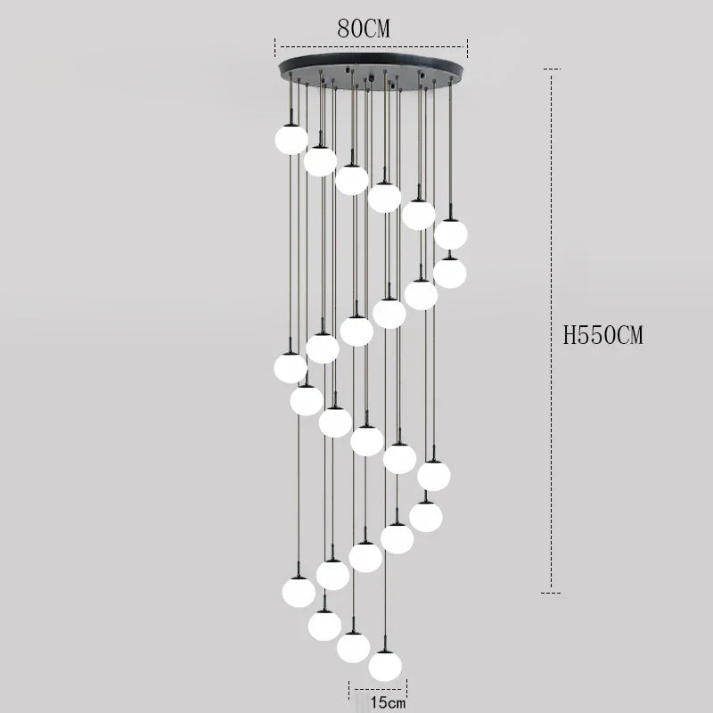 Axyaa Staircase Chandeliers LED Pendant Light for Modern Living Room Decor