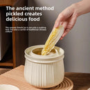 Axyaa Ceramic Kimchi Jar with Lid, Large Capacity Storage Tank