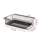 Axyaa Iron Dish Drying Rack with Drainboard for Kitchen Counter