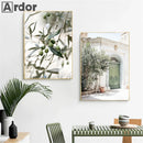 Scandinavian Green Leaves Reeds Posters Boho Wall Art Axyaa Canvas Prints