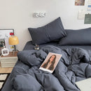 Axyaa Cotton Solid Color Four-Piece Bedding Set for Student Dorm