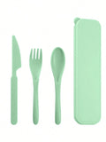 Axyaa Portable Cutlery Set: Plastic Knife, Fork & Spoon - Reusable for School, Outdoor, Camping