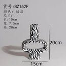 Axyaa Zebra Stripes Ceramic Vase Small Mouth Flower Arrangement Hydroponic Vase