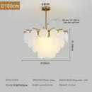 Axyaa Glass Shell Chandelier Pendant Lights - Modern Nordic Style Hanging Lamps