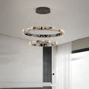 Axyaa Luxury Crystal Chandelier for Living Room & Bedroom - Indoor Pendant Lighting