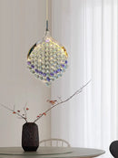 Axyaa Purple Crystal Chandeliers: Modern Minimalist Pendant Lamp for Restaurant, Bedroom & more