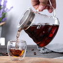 Axyaa Glass Coffee Pot with Lids and Pour Over Espresso Maker