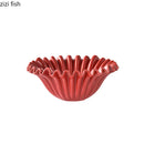 Axyaa Wave Edge Ceramic Fruit Plate Snack Bowl Set