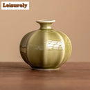 Axyaa Yaozhou Kiln Lantern Vase Green Plant Pot Tea set Home Decor Craft