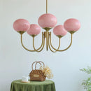 Axyaa Pink White Glass Ball Pendant Chandelier - Modern Stylish Lighting Fixtures