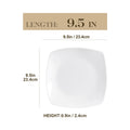 Axyaa White Square Porcelain Plate Set, 6/12 Pieces, Dinner Dessert Salad Fruit Beef Flat