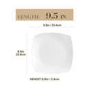 Axyaa White Square Porcelain Plate Set, 6/12 Pieces, Dinner Dessert Salad Fruit Beef Flat