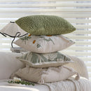Axyaa Floral Embroidered Cotton Cushion Cover 45x45cm - Jacquard Forest Pillowcase for Home Decor