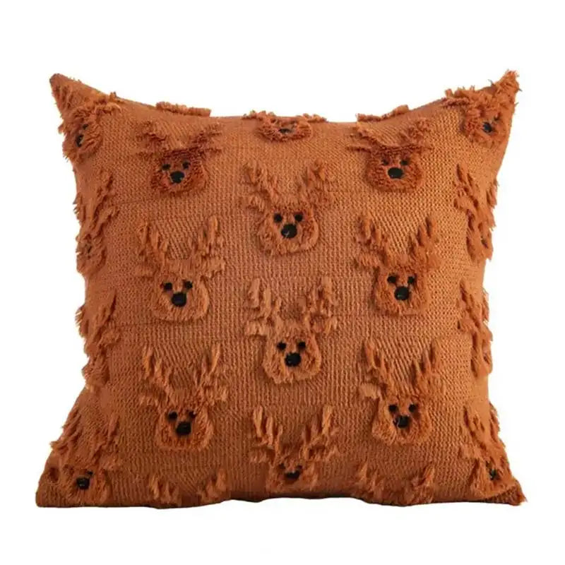 Axyaa White Ghost Faux Fur Christmas Pillow Covers 18x18 Inch
