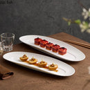 Axyaa Ceramic Sushi & Steak Plate | Japanese Style Long Strip Plate for Hotel Tableware