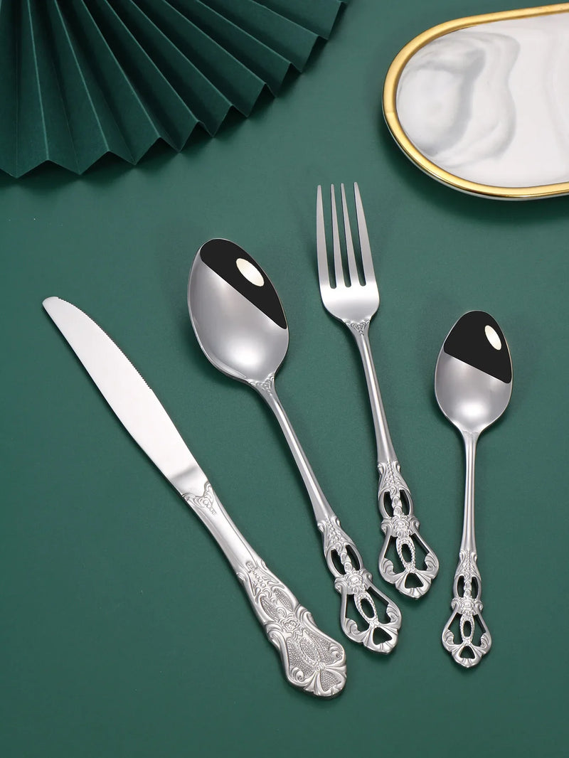 Axyaa 4pc Stainless Steel Court Tableware Set for High-Grade Wedding Parties