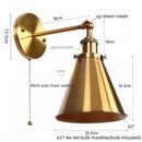 Axyaa Industrial Iron Plating Gold Wall Lamp for Restaurant Coffee Bar Bedroom