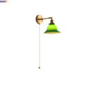 Axyaa Vintage Industrial Green Glass Wall Light with Switch