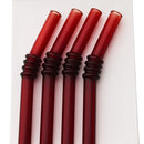 Axyaa Glass Straw Set - Red, Creative, High Borosilicate, with Brush