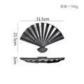 Axyaa Fan Shaped Ceramic Plate: Retro Sushi, Dessert, Dim Sum, Molecular Cuisine Tableware