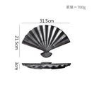 Axyaa Fan Shaped Ceramic Plate: Retro Sushi, Dessert, Dim Sum, Molecular Cuisine Tableware