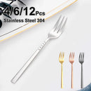 Axyaa Stainless Steel Coffee Fork Set, Mirror Gold Cutlery, Durable Fruit Forks