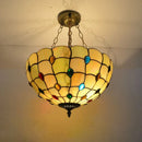 Axyaa Stained Glass Pteris Pendant Lamp Chandelier - Decorative Ceiling Hanging Light