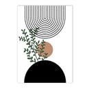 Axyaa Geometric Line Art & Green Plants Canvas Prints