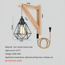 Axyaa Country Style Wood Rope Wall Lamp Retro Cafe Bedroom Light