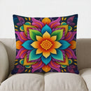 Colorful Mandala Pattern Pillow Cover by Axyaa for Sofa, Bedroom, Car