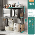 Axyaa Retractable Microwave Oven Storage Rack Adjustable Seasoning Shelf Counter Organizer