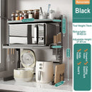 Axyaa Retractable Microwave Oven Storage Rack Adjustable Seasoning Shelf Counter Organizer
