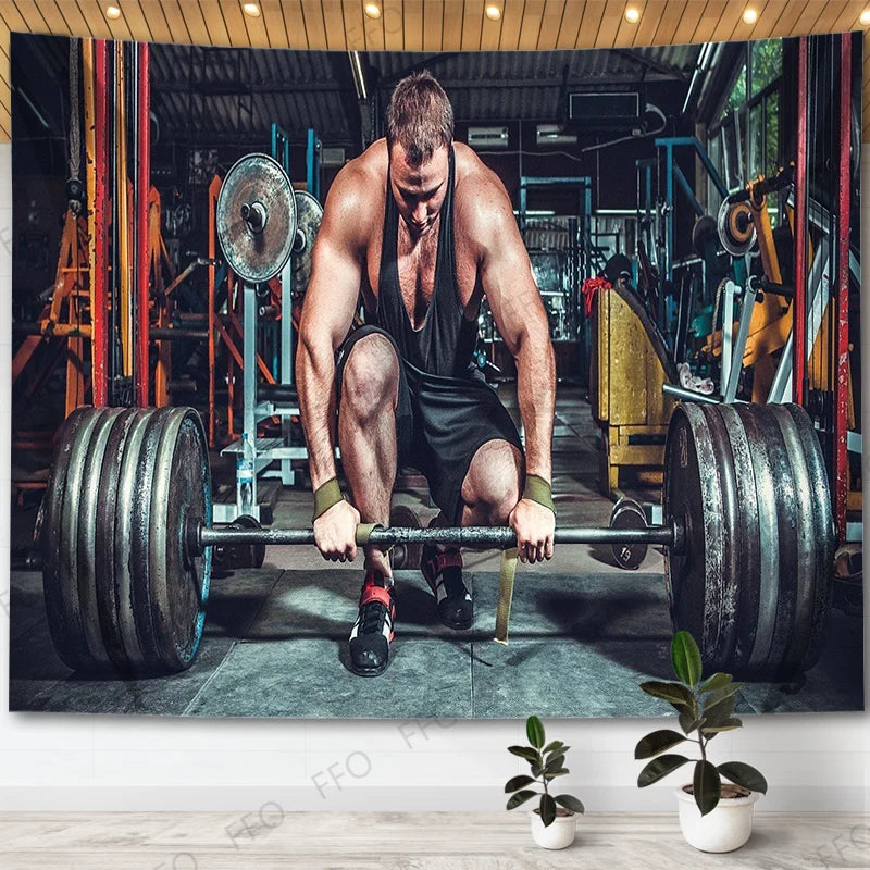 Mysterious Black Illusion Tapestry Wall Hanging for Home Gym Decor - Axyaa