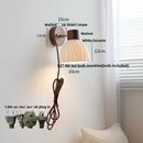 Axyaa Ceramic LED Wall Lights Wood Base Copper Rotate Bedside Lamp Sconce