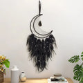 Axyaa Grey Moon Feathers Dream Catcher 60cm Large Handmade Indian Style Wall Hanging