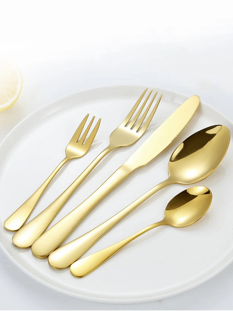 Axyaa 30-Piece Stainless Steel Colorful Cutlery Set