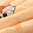 Axyaa Cartoon Pattern Velvet Blanket: Soft Comfort for Winter, Single Double Size