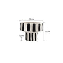 Axyaa Striped Wide Mouth Ceramic Vase - Modern Living Room Table Decoration