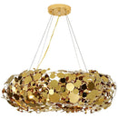 Axyaa Stainless Steel Golden Chandelier for Restaurant, Bedroom, and Cafe
