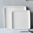 Axya White Ceramic Dinner Plate Round Square Tableware Storage Tray