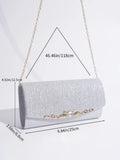 Axyaa Rhinestone Evening Bag with Crossbody Chain - Women's Handbag